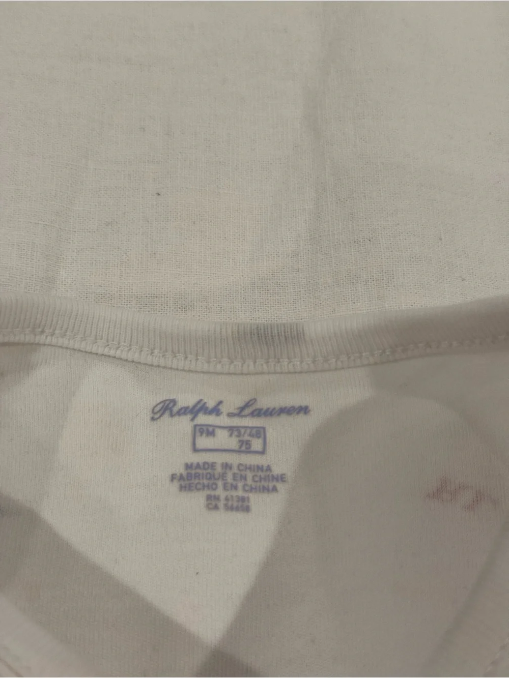 Ralph Lauren White Long-Sleeve Bodysuit with Tiny Multicolor Prints